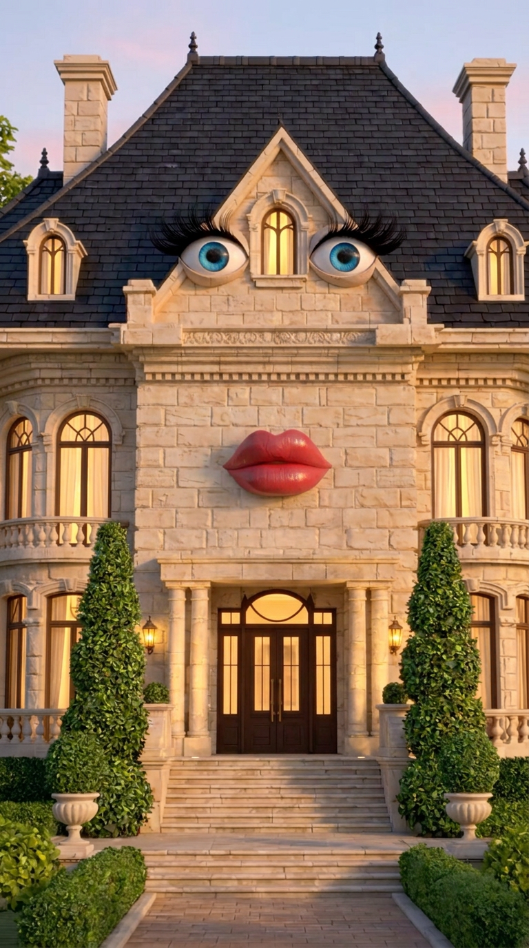 The House of Luxury talking mansion at light twilight